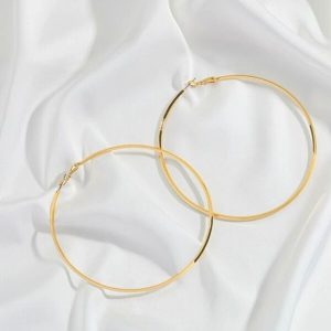 BRINCO DE ARGOLA 5.6CM – COR PRATA OU DOURADO 1 PAR